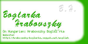 boglarka hrabovszky business card